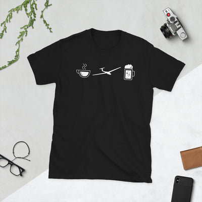 Kaffee, Bier Und Segelflugzeug - T-Shirt (Unisex) fahrrad Black