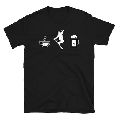 Kaffee, Bier Und Skifahren - T-Shirt (Unisex) klettern ski Black