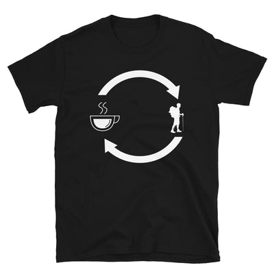 Kaffee, Pfeile Laden Und Wandern - T-Shirt (Unisex) wandern Black