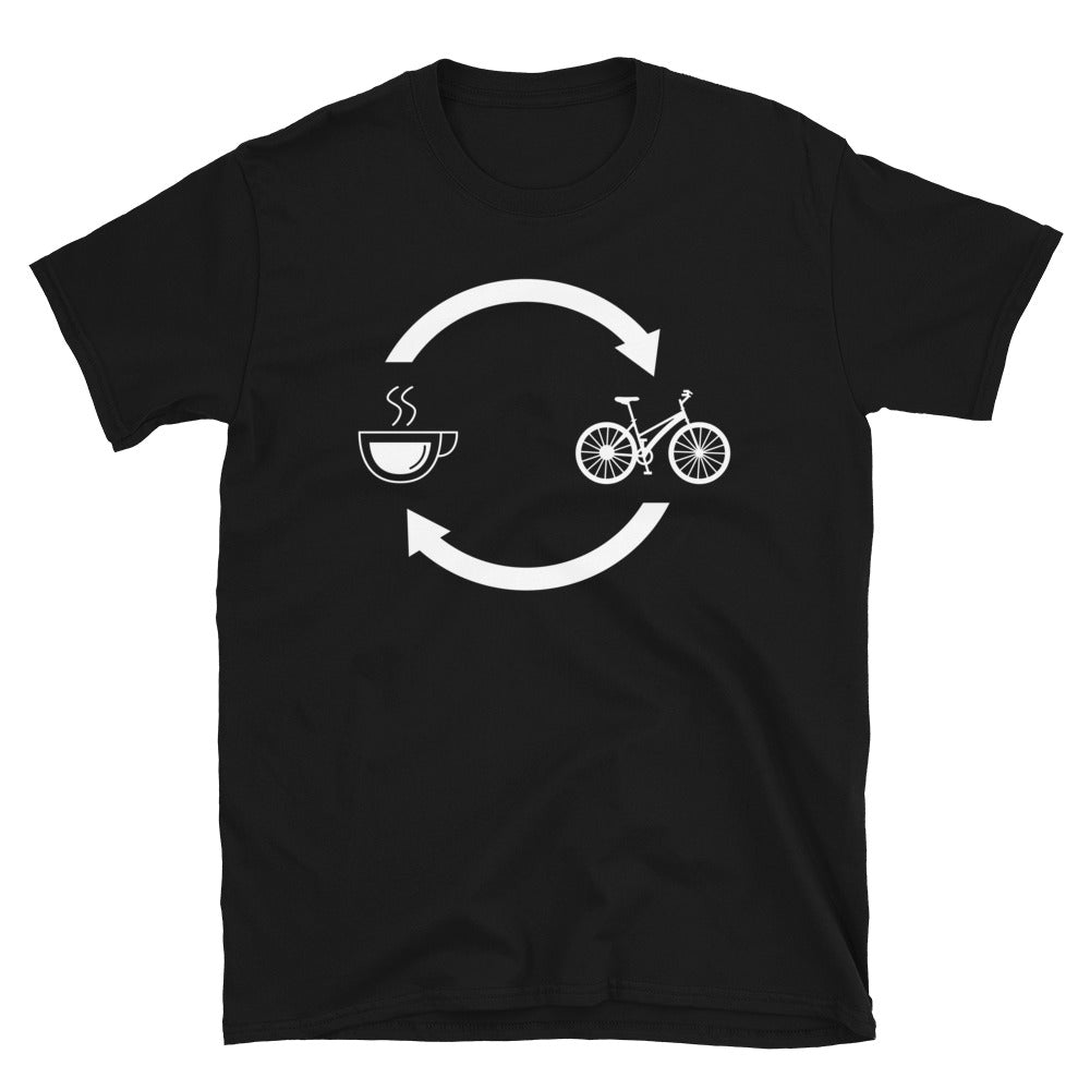 Kaffee, Pfeile Laden Und Radfahren - T-Shirt (Unisex) fahrrad Black