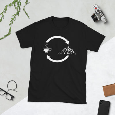 Kaffee, Pfeile Laden Und Berg - T-Shirt (Unisex) berge Black
