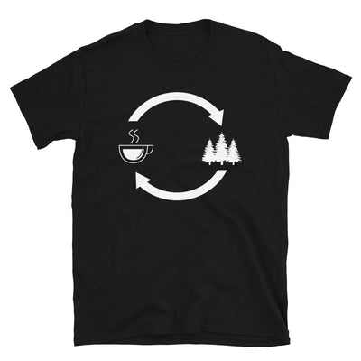 Kaffee, Ladepfeile Und Baum - T-Shirt (Unisex) camping Black