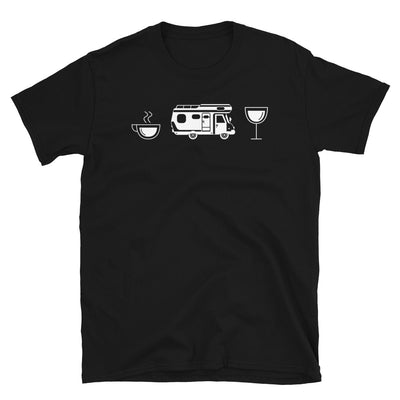 Kaffee, Wein Und Camping - T-Shirt (Unisex) camping Black