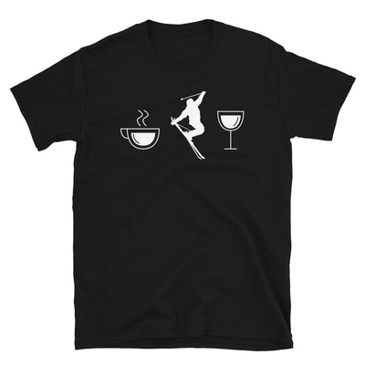 Kaffee, Wein Und Skifahren - T-Shirt (Unisex) klettern ski Black