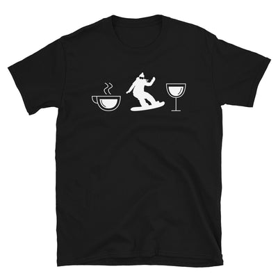 Kaffee, Wein Und Snowboarden - T-Shirt (Unisex) snowboarden Black