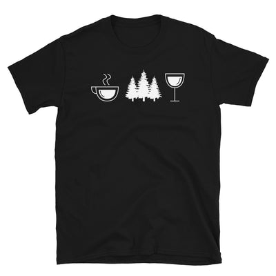 Kaffee, Wein Und Bäume - T-Shirt (Unisex) camping Black