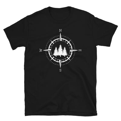Kompass Und Bäume - T-Shirt (Unisex) camping Black