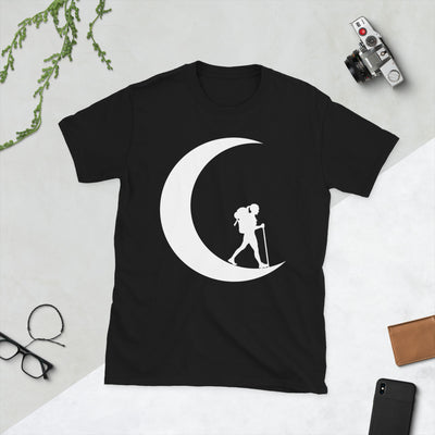 Halbmond – Frau Beim Wandern - T-Shirt (Unisex) wandern Black