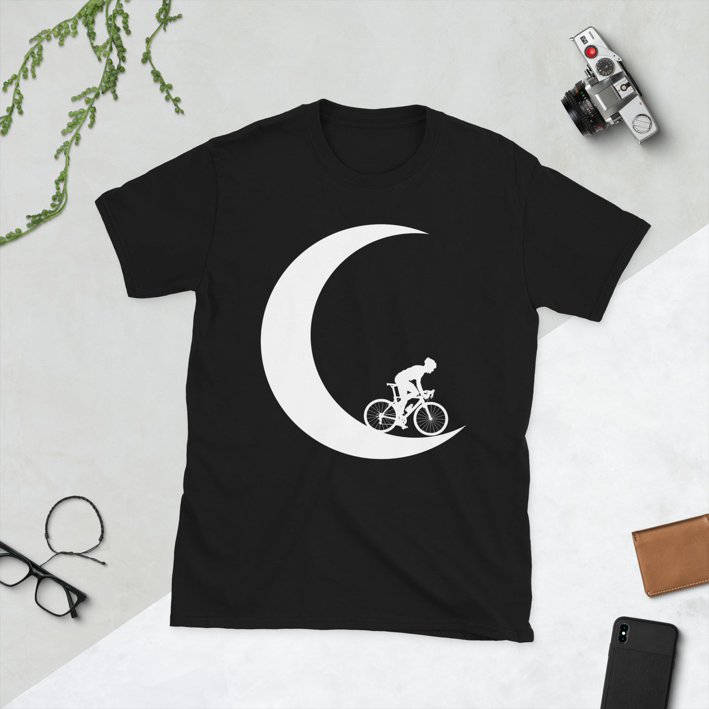 Halbmond - Mann Radfahrend - T-Shirt (Unisex) fahrrad Black