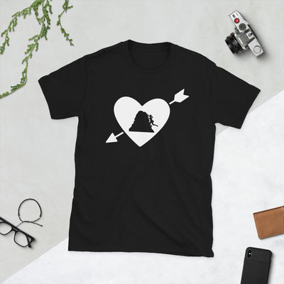 Herz, Pfeil Und Klettern 1 - T-Shirt (Unisex) klettern Black