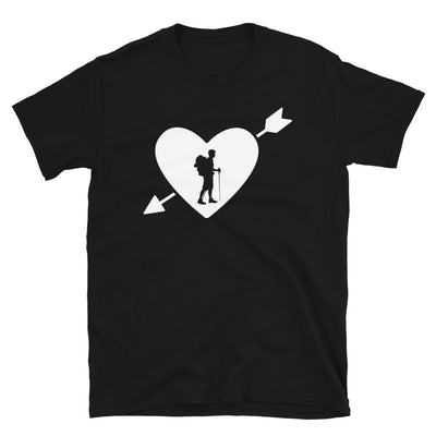 Herz, Pfeil Und Wandern - T-Shirt (Unisex) wandern Black