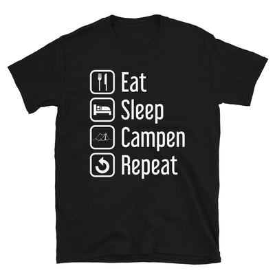 Eat Sleep Campen Repeat - T-Shirt (Unisex) camping Black