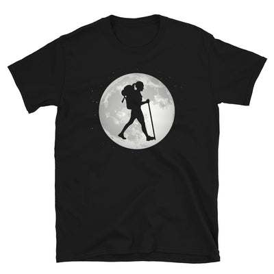 Vollmond – Frau Beim Wandern - T-Shirt (Unisex) wandern Black