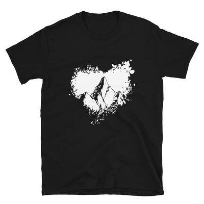 Grunge Herz - Berg - T-Shirt (Unisex) berge Black