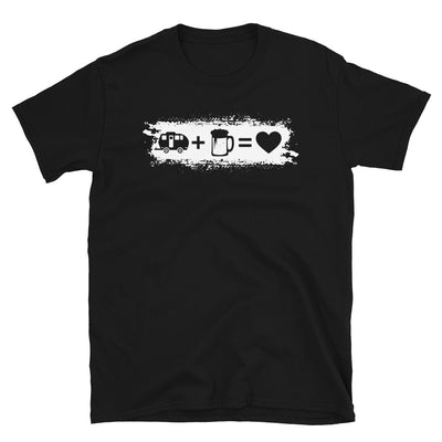 Grunge Rechteck - Herz - Bier - Camping Caravan - T-Shirt (Unisex) camping Black