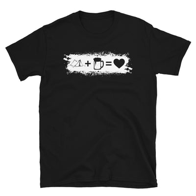 Grunge Rechteck - Herz - Bier - Campingzelt - T-Shirt (Unisex) camping Black