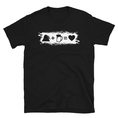 Grunge Rechteck - Herz - Bier - Weibliches Klettern - T-Shirt (Unisex) klettern Black