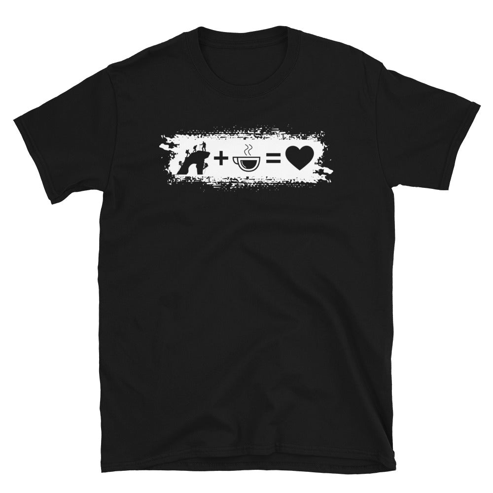 Grunge Rechteck - Herz - Kaffee - Klettern - T-Shirt (Unisex) klettern Black