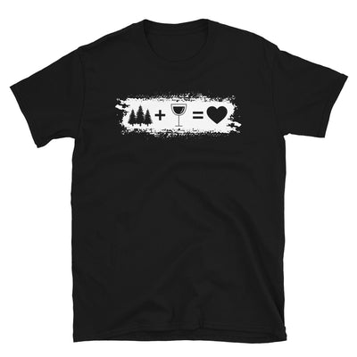 Grunge Rechteck - Herz - Wein - Bäume - T-Shirt (Unisex) camping Black