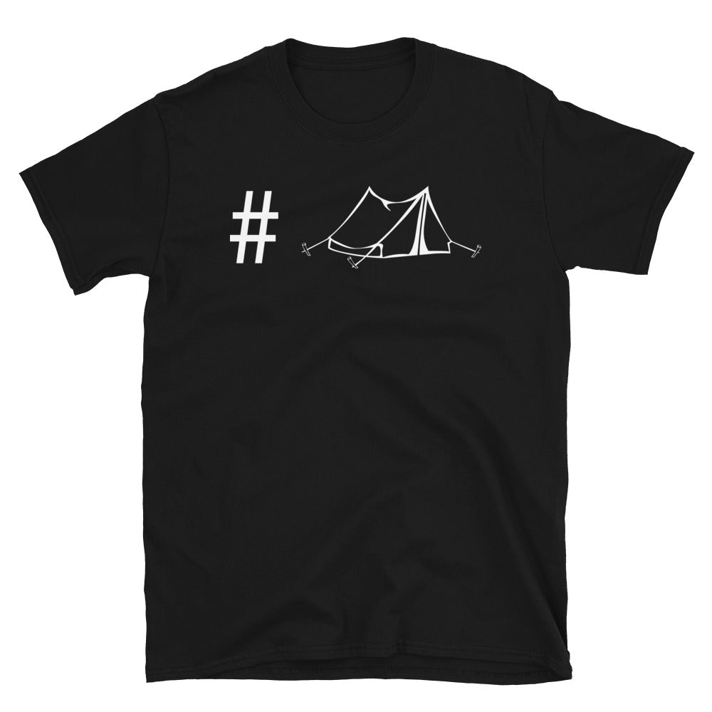 Hashtag - Campingzelt - T-Shirt (Unisex) camping Black