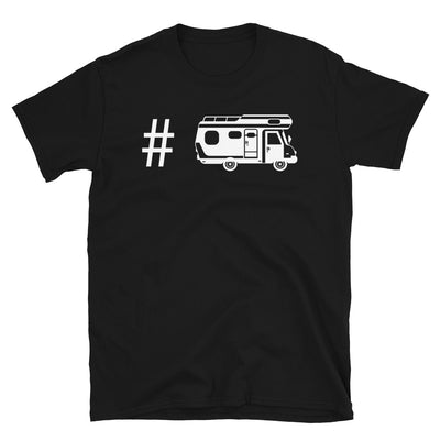 Hashtag - Camping Van - T-Shirt (Unisex) camping Black