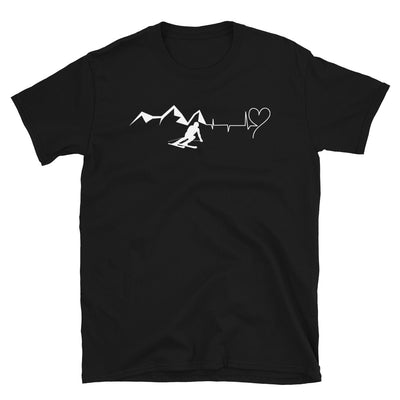 Herz - Herzschlag - Berg - Skifahren - T-Shirt (Unisex) klettern ski Black
