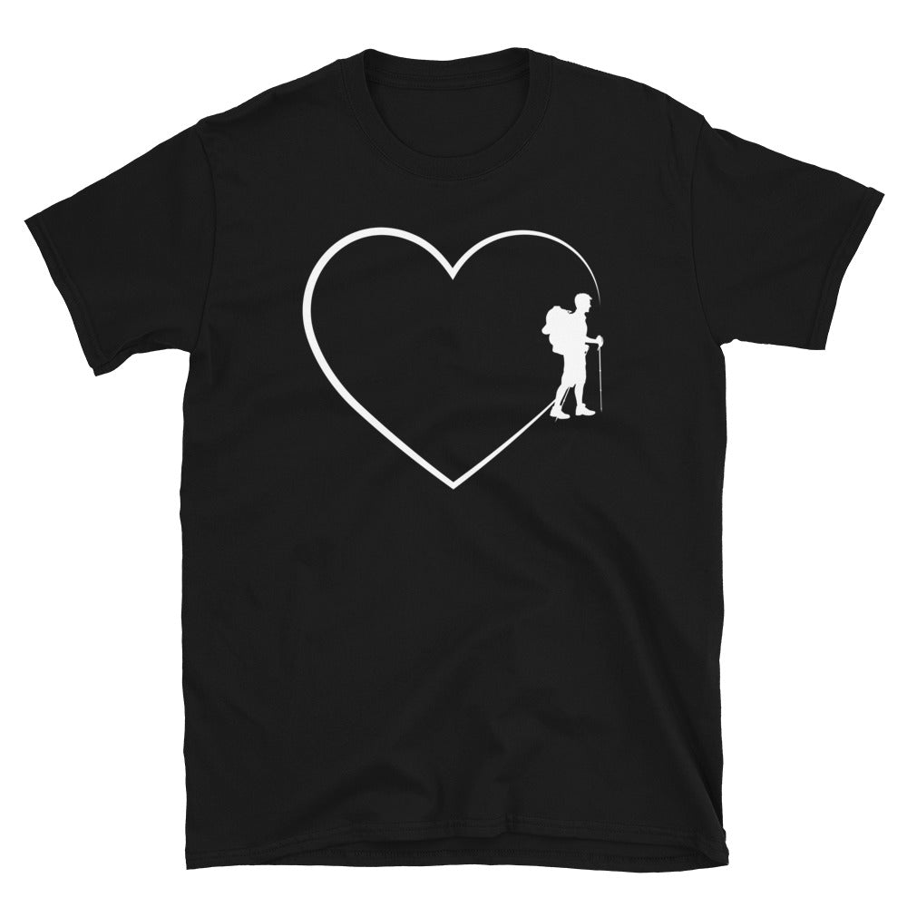 Herz 2 Und Wandern - T-Shirt (Unisex) wandern Black