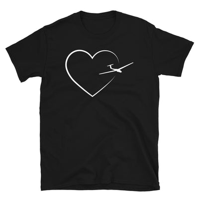 Herz 2 Und Segelflugzeug - T-Shirt (Unisex) berge Black