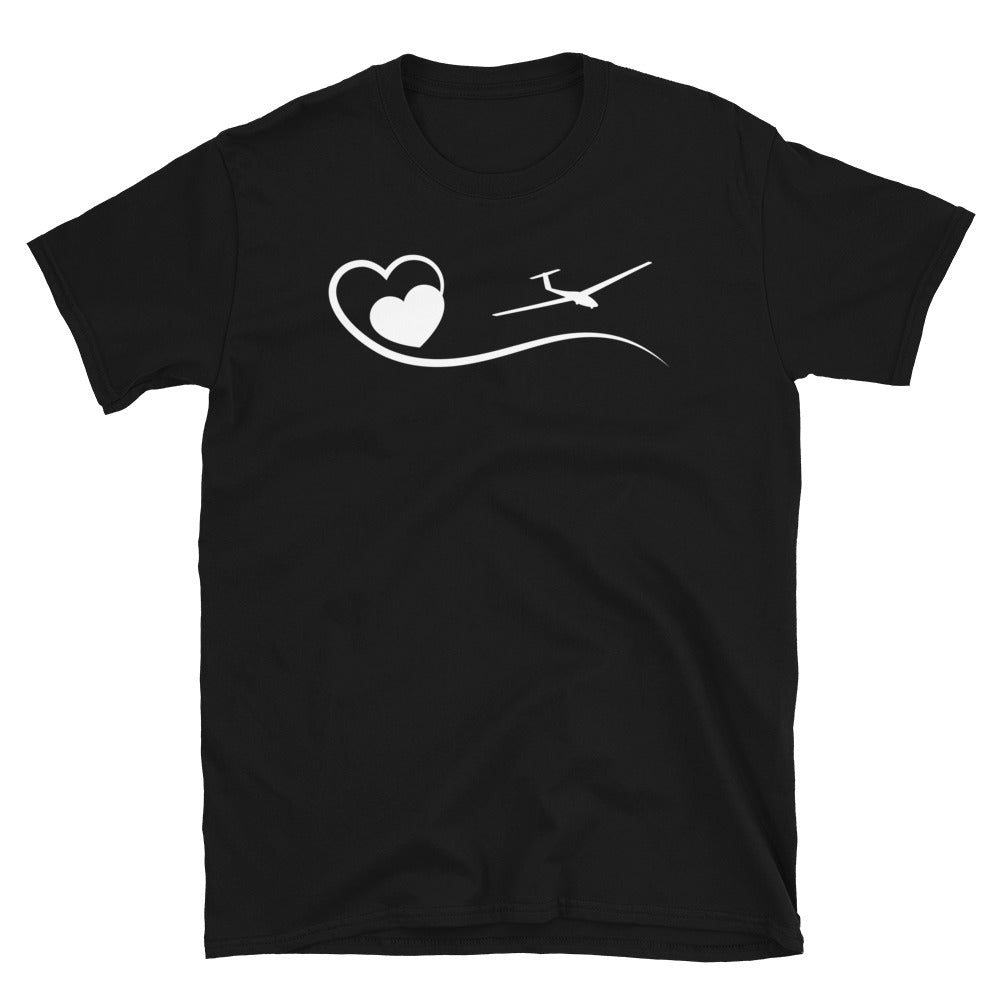 Herz Und Segelflugzeug - T-Shirt (Unisex) berge Black