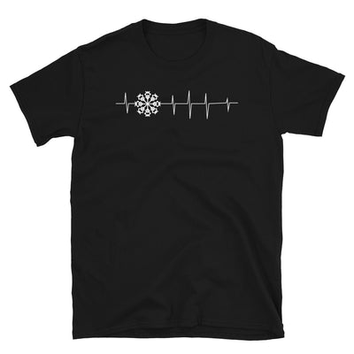 Herzschlag - Schneeflocke - T-Shirt (Unisex) camping Black