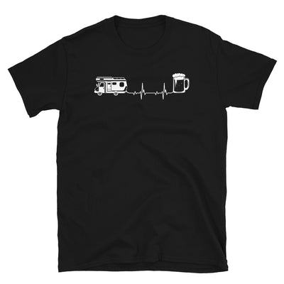 Herzschlag, Bier Und Camping - T-Shirt (Unisex) camping Black