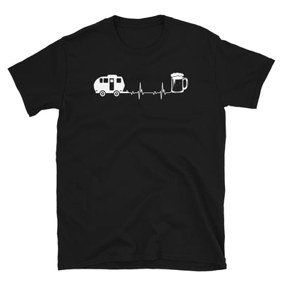 Herzschlag, Bier Und Camping - T-Shirt (Unisex) camping Black