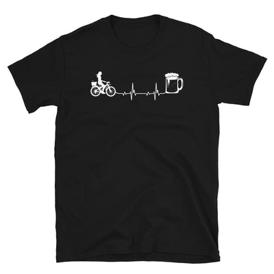 Herzschlag, Bier Und Radfahren - T-Shirt (Unisex) fahrrad Black