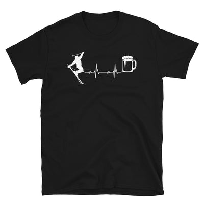 Herzschlag, Bier Und Skifahren - T-Shirt (Unisex) klettern ski Black