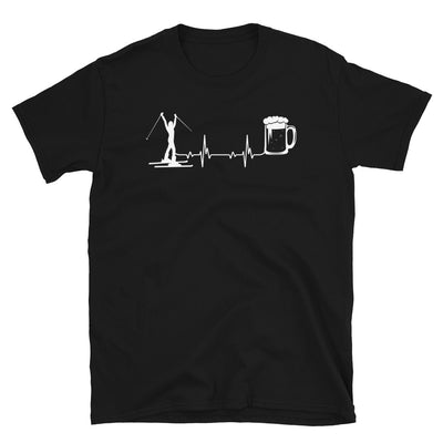 Herzschlag, Bier Und Skifahren - T-Shirt (Unisex) klettern ski Black