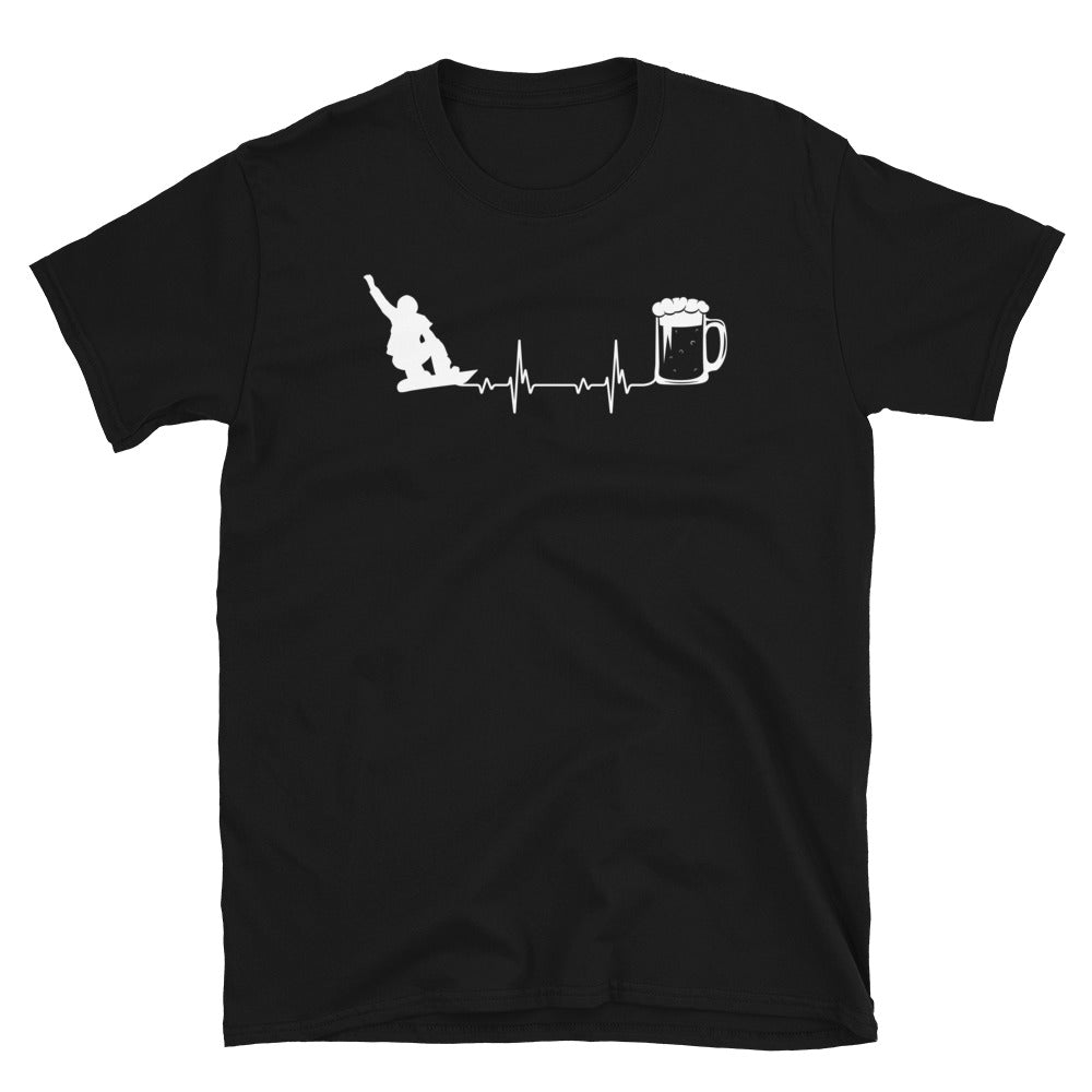 Herzschlag, Bier Und Snowboarden - T-Shirt (Unisex) snowboarden Black