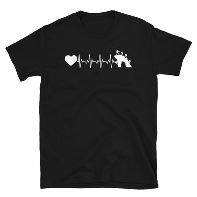 Herzschlag Herz Und Klettern - T-Shirt (Unisex) klettern Black