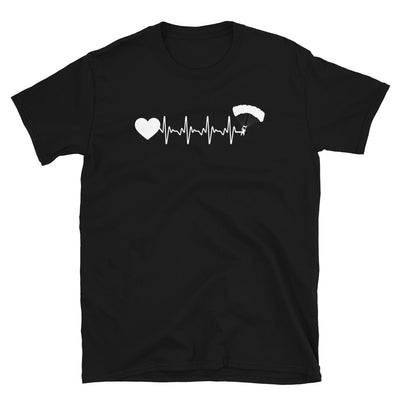 Herzschlag Herz Und Paragleiten - T-Shirt (Unisex) berge Black