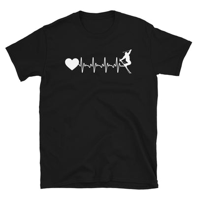 Herzschlag Herz Und Skifahren - T-Shirt (Unisex) klettern ski Black
