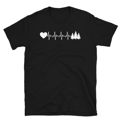 Herzschlag Herz Und Bäume - T-Shirt (Unisex) camping Black