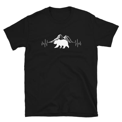 Herzschlag Berge Und Bär - T-Shirt (Unisex) berge camping wandern Black