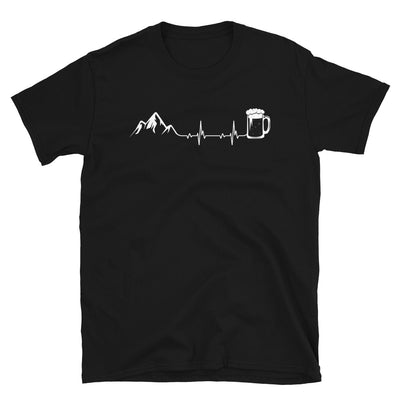 Herzschlag Berge Und Bier - T-Shirt (Unisex) berge wandern Black
