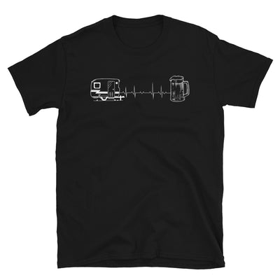 Herzschlag Camping Und Bier - T-Shirt (Unisex) camping Black