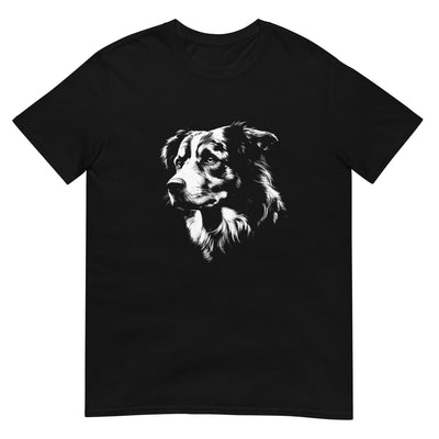 Australischer Schäferhund in monochromer Fotografie und Porträt - Herren T-Shirt Other_Niches xxx yyy zzz Black