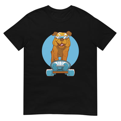 Bulldogge auf Skateboard mit futuristischen Sonnenbrillen - Herren T-Shirt Other_Niches xxx yyy zzz Black