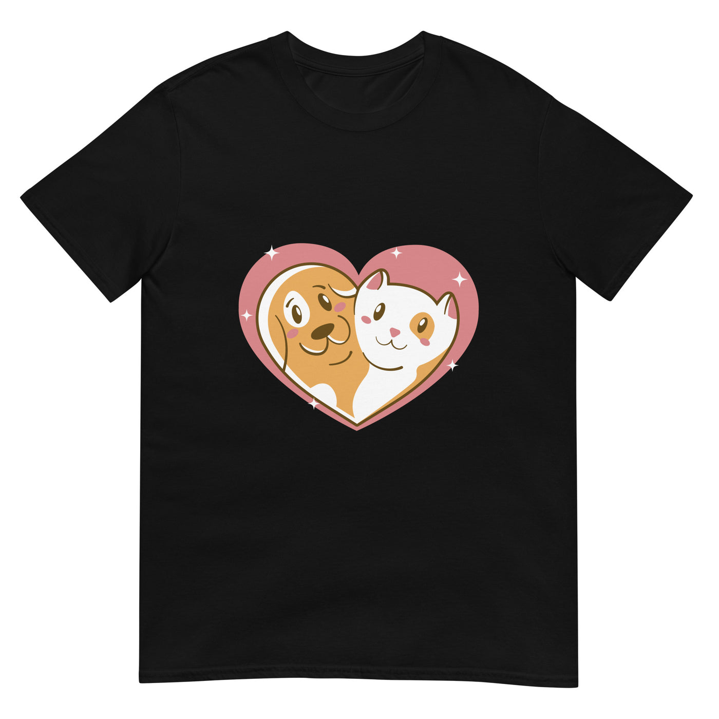 Katze und Hund in einem Herz - Herren T-Shirt Other_Niches xxx yyy zzz Black