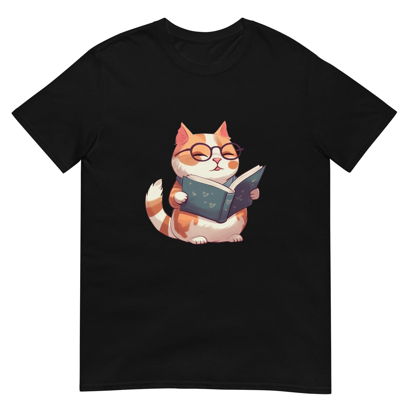 Katze liest ein Buch und trägt Brille - Herren T-Shirt Other_Niches xxx yyy zzz Black
