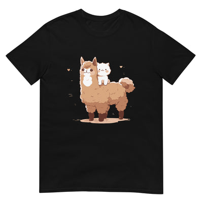 Katze reitet auf dem Rücken eines freundlichen Lamas - Cartoon - Herren T-Shirt Other_Niches xxx yyy zzz Black