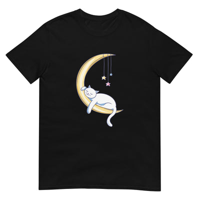 Katze schläft auf einem Halbmond mit hängenden Sternen - Herren T-Shirt Other_Niches xxx yyy zzz Black