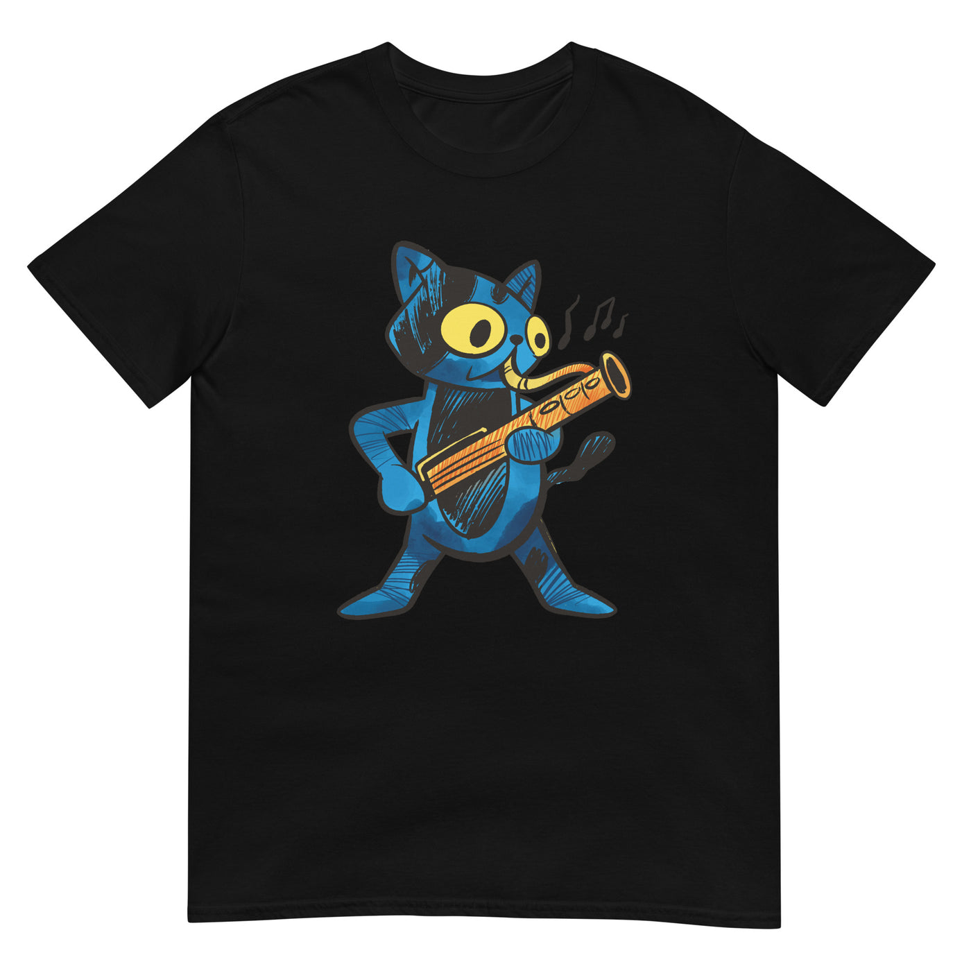 Katze mit Fagott spielt Musik - Lustig - Herren T-Shirt Other_Niches xxx yyy zzz Black
